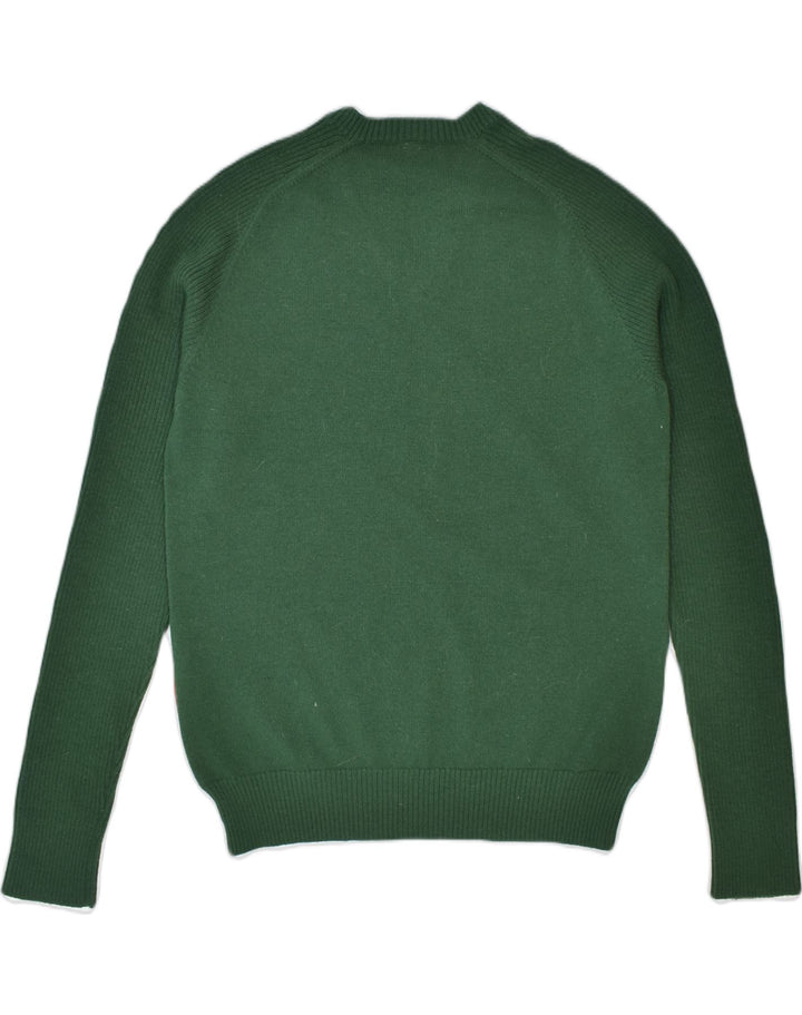 VINTAGE Mens V-Neck Jumper Sweater 2XL Green Virgin Wool
