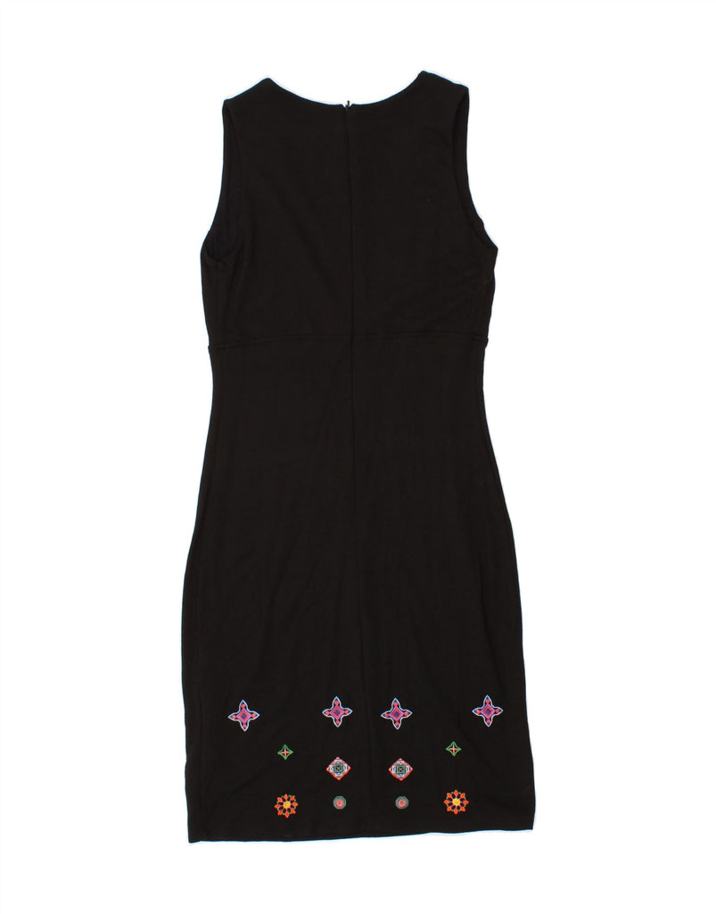 DESIGUAL Womens Sleeveless Bodycon Dress UK 8 Small Black Floral Vintage Desigual and Second-Hand Desigual from Messina Hembry 