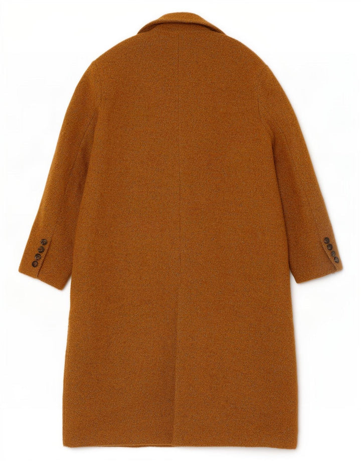 Warehouse Womens Double Breasted Coat UK 14 Medium Beige Cotton