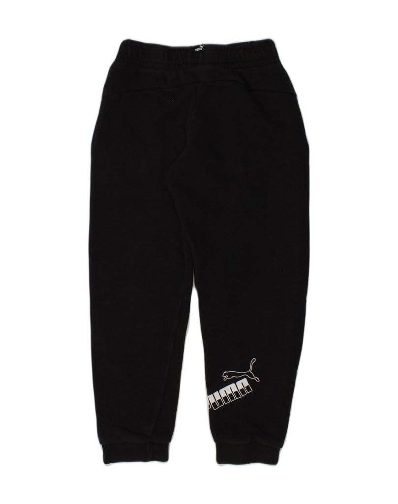 PUMA Boys Graphic Tracksuit Trousers Joggers 7-8 Years Black Cotton | Vintage Puma | Thrift | Second-Hand Puma | Used Clothing | Messina Hembry 