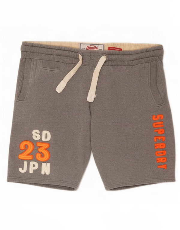 Superdry Mens Graphic Sport Shorts 2XL Grey Cotton
