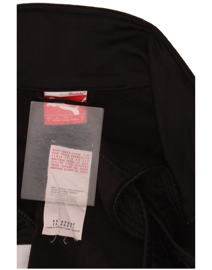 Puma Mens Tracksuit Top Jacket Large Black Colourblock Polyester