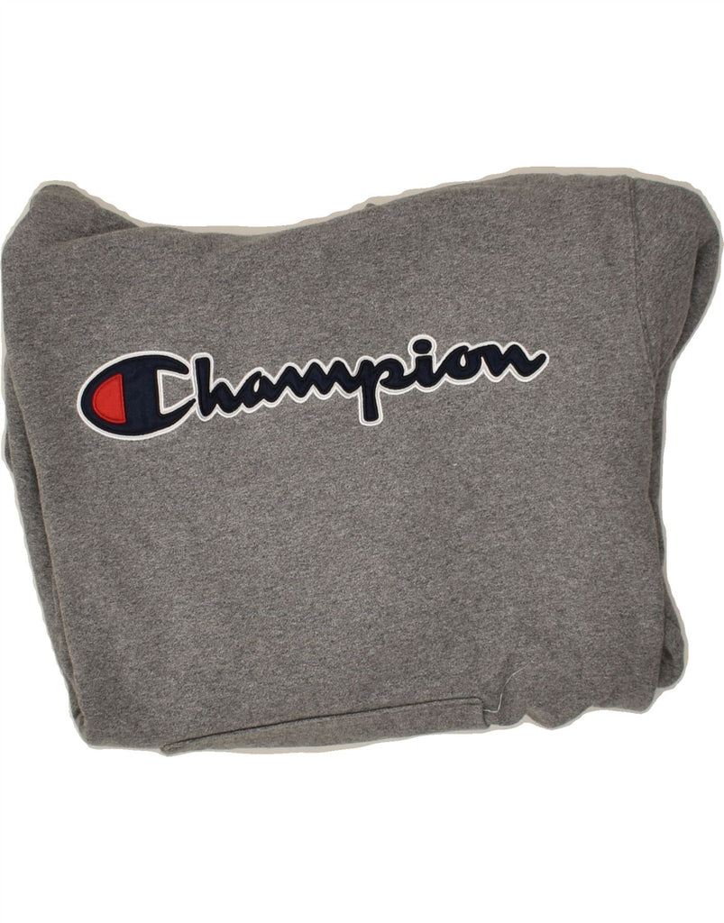 CHAMPION Womens Graphic Hoodie Jumper Large Grey Cotton | Vintage Champion | Thrift | Second-Hand Champion | Used Clothing | Messina Hembry 