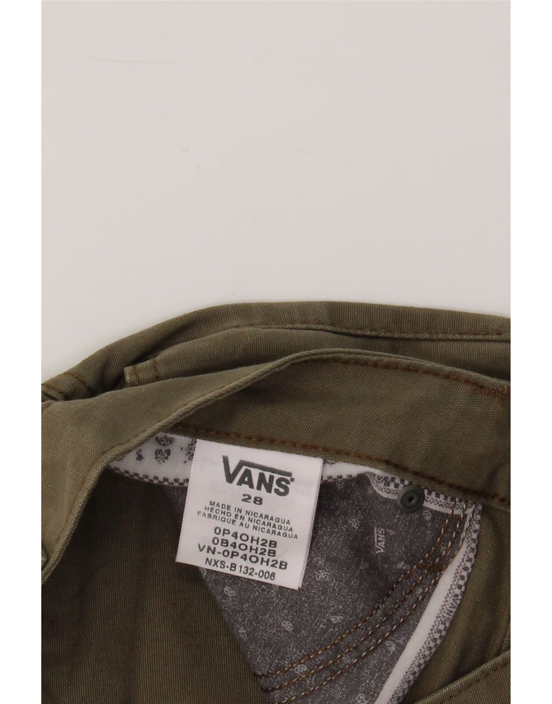 VANS Mens Straight Casual Trousers W28 L30 Green Cotton Vintage Vans and Second-Hand Vans from Messina Hembry 