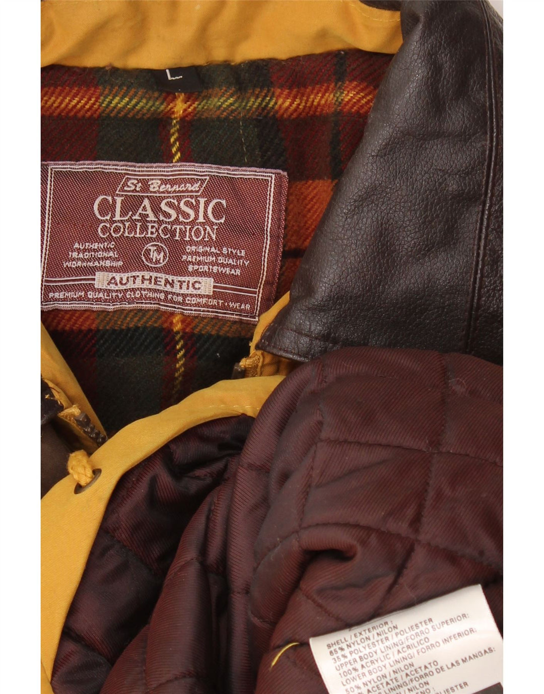 St. Bernard Mens Windbreaker Jacket UK 40 Large Yellow Nylon