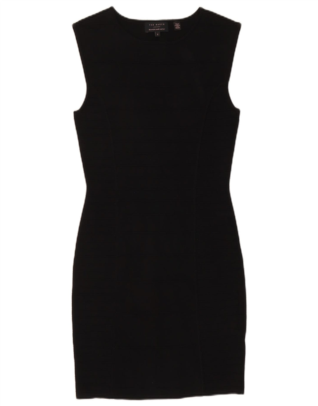 Ted Baker Womens Sleeveless Sheath Dress Size 2 Small Black Viscose