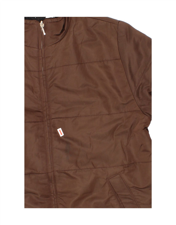 J. CREW Womens Reversible Bomber Jacket UK 14 Medium Brown Nylon Vintage J. Crew and Second-Hand J. Crew from Messina Hembry 