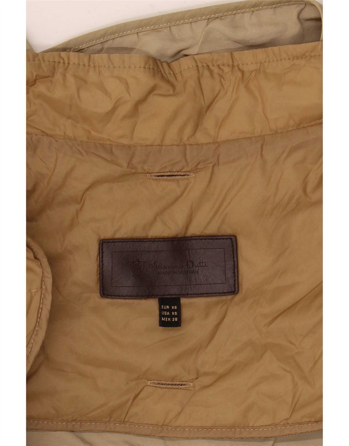 Massimo Dutti Womens Hooded Oversized Parka Jacket UK 6 XS Khaki