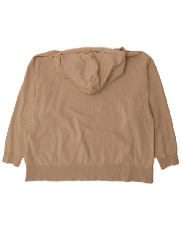Nike Womens Oversized Hoodie Jumper UK 22 2XL Beige Cotton