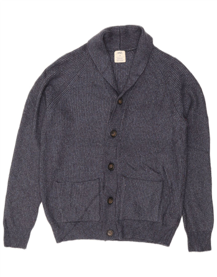 Marks & Spencer Mens Cardigan Sweater Medium Navy Blue Polyamide