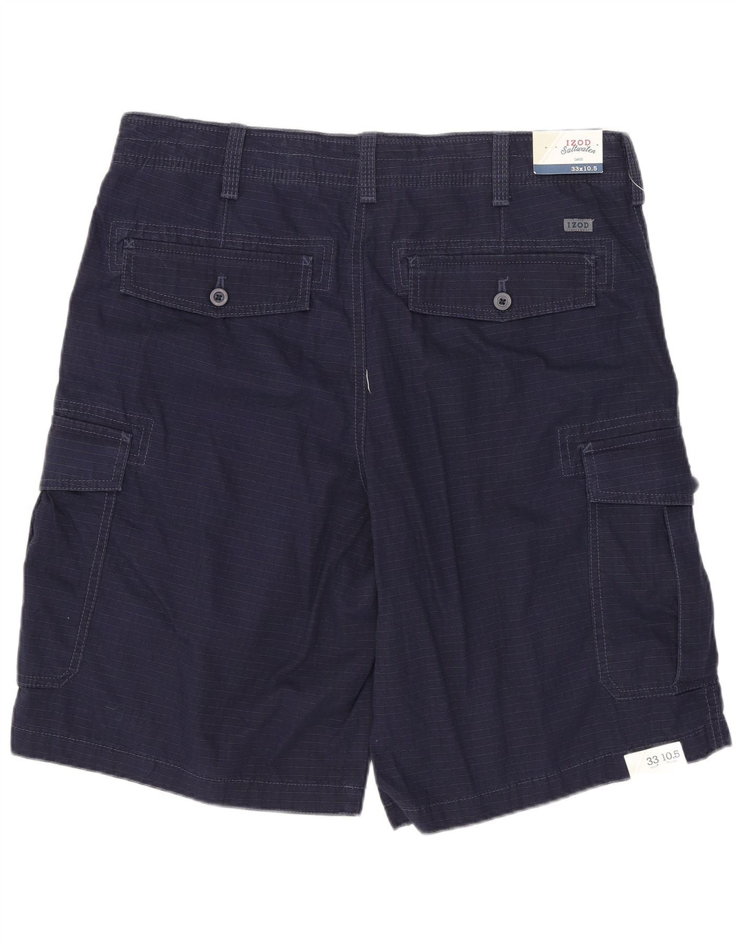 IZOD Mens Salt Water Cargo Shorts W33 Medium Navy Blue Cotton