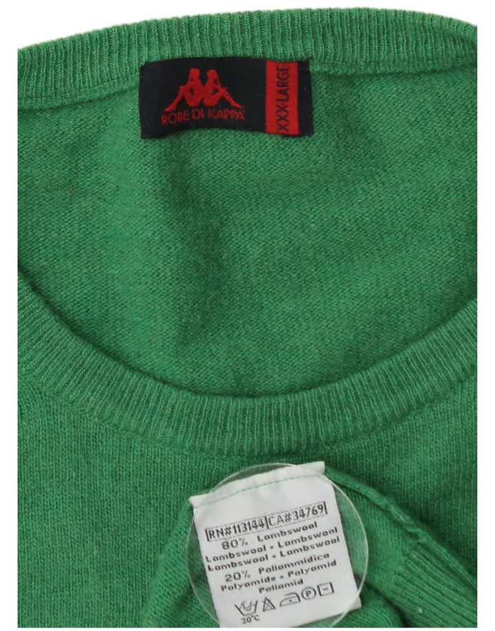 Kappa Mens Crew Neck Jumper Sweater 3XL Green Lambswool