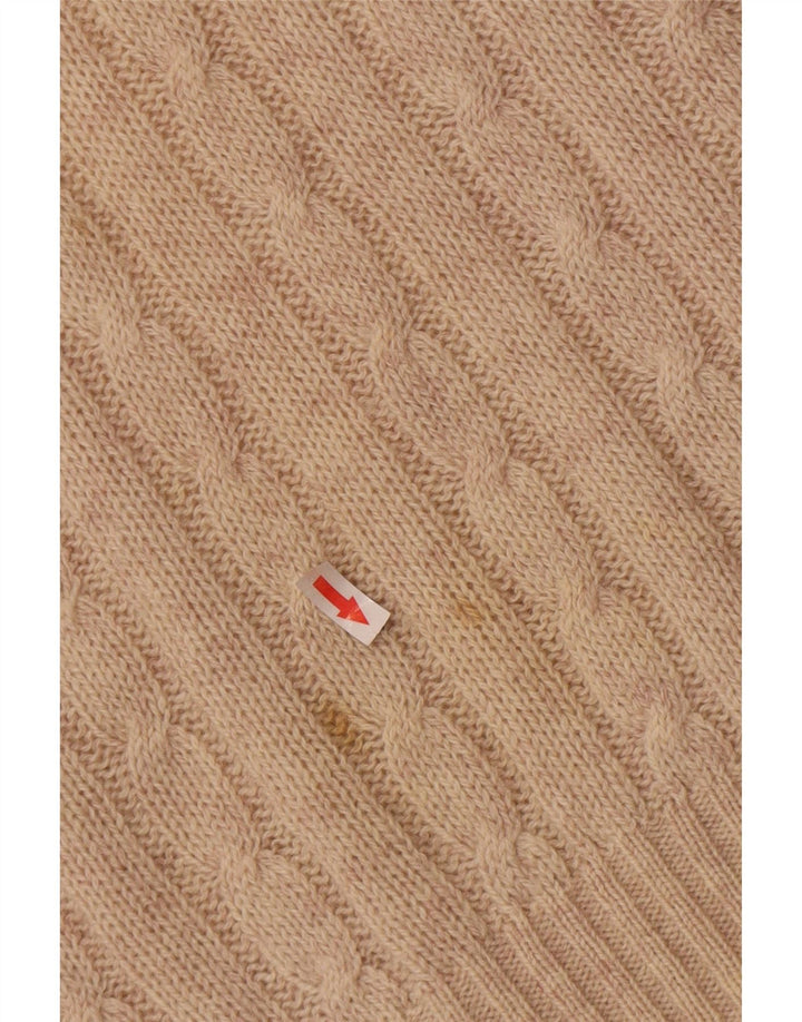 Vintage Mens V-Neck Jumper Sweater IT 56 XL Beige Wool