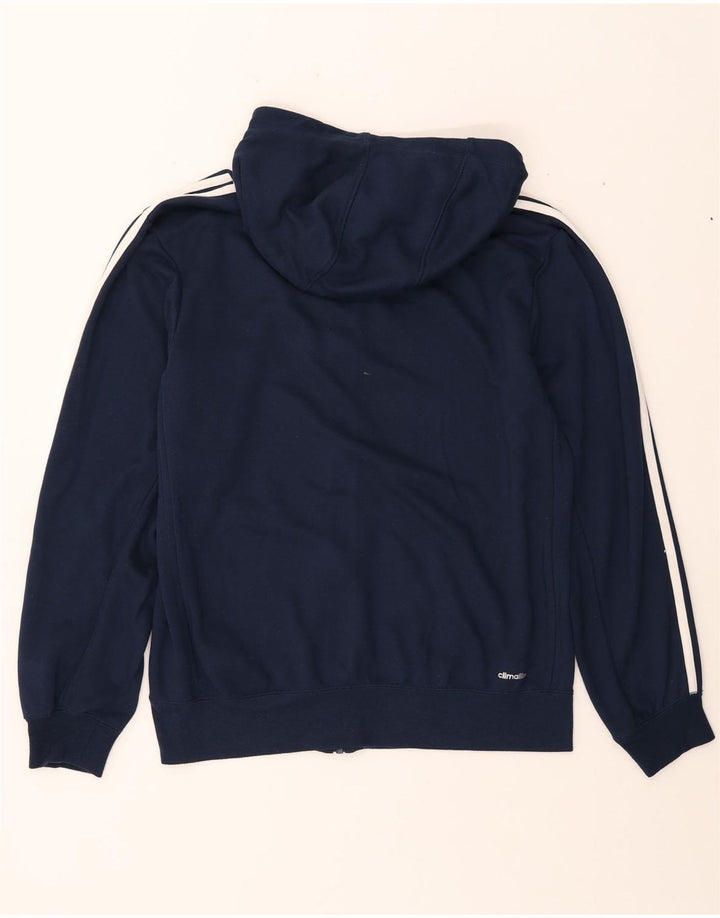 ADIDAS Mens Climalite Zip Hoodie Sweater Medium Navy Blue Polyester