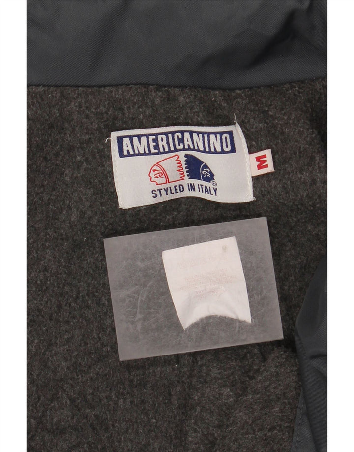 AMERICANINO Mens Graphic Loose Fit Windbreaker Jacket UK 38 Medium Grey