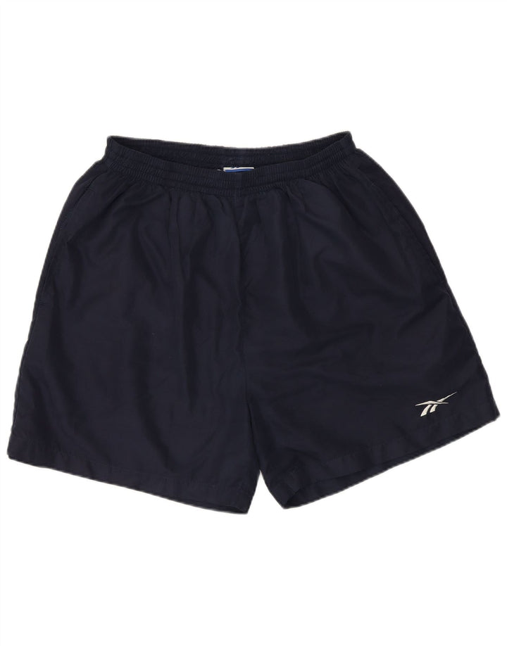 Reebok Mens Sport Shorts Small Navy Blue Polyester