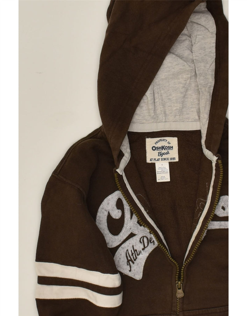 OSH KOSH Boys Graphic Zip Hoodie Sweater 6-7 Years Brown Cotton | Vintage Osh Kosh | Thrift | Second-Hand Osh Kosh | Used Clothing | Messina Hembry 