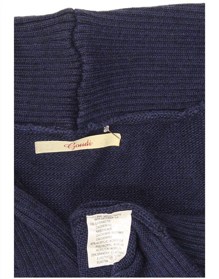Gaudi Womens Cardigan Sweater UK 16 Large Navy Blue Wool