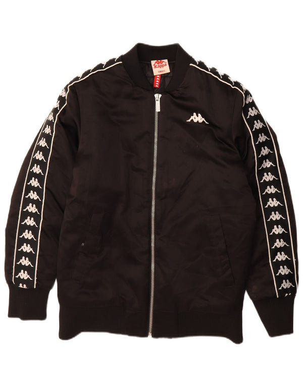 Kappa Mens Graphic Graphic Bomber Jacket UK 36 Small Black Polyester Sports