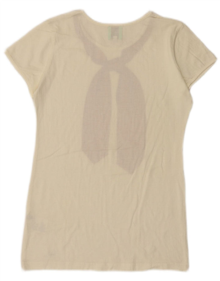 Paul Smith Womens Graphic T-Shirt Top UK 12 Medium White Cotton