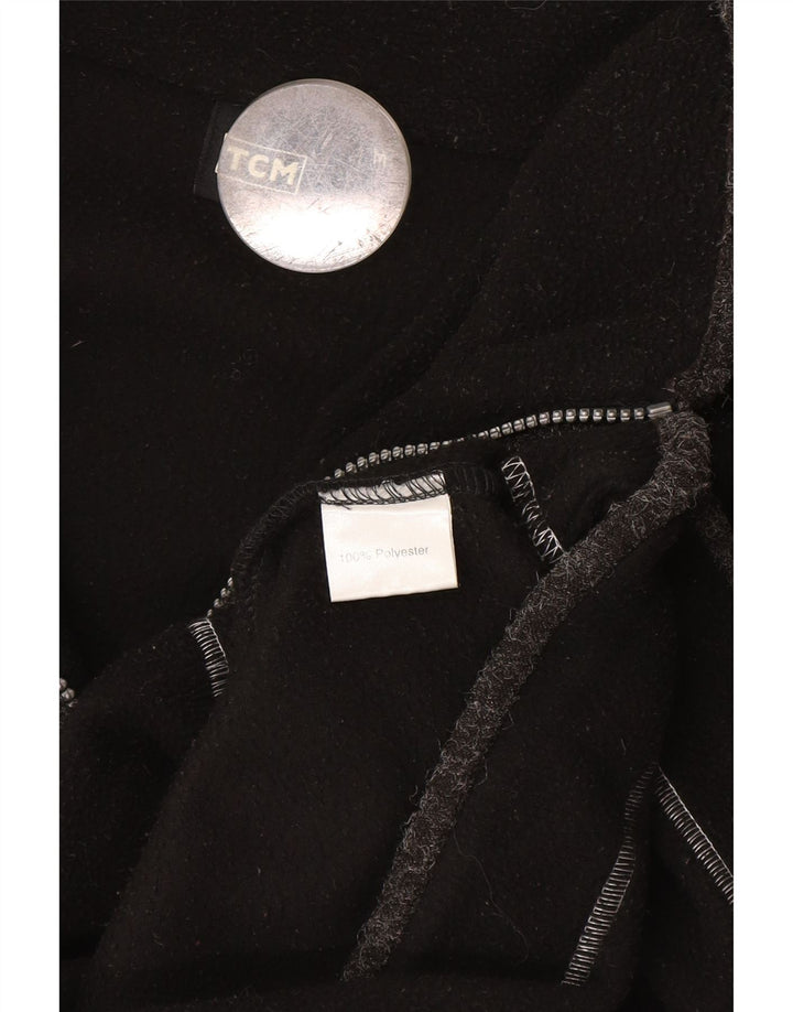 TCM Mens Graphic Zip Neck Fleece Jumper Medium Black Polyester