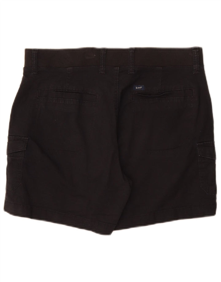 Lee Womens Mid Rise Relaxed Fit Cargo Shorts US 8 Medium W30  Black Cotton
