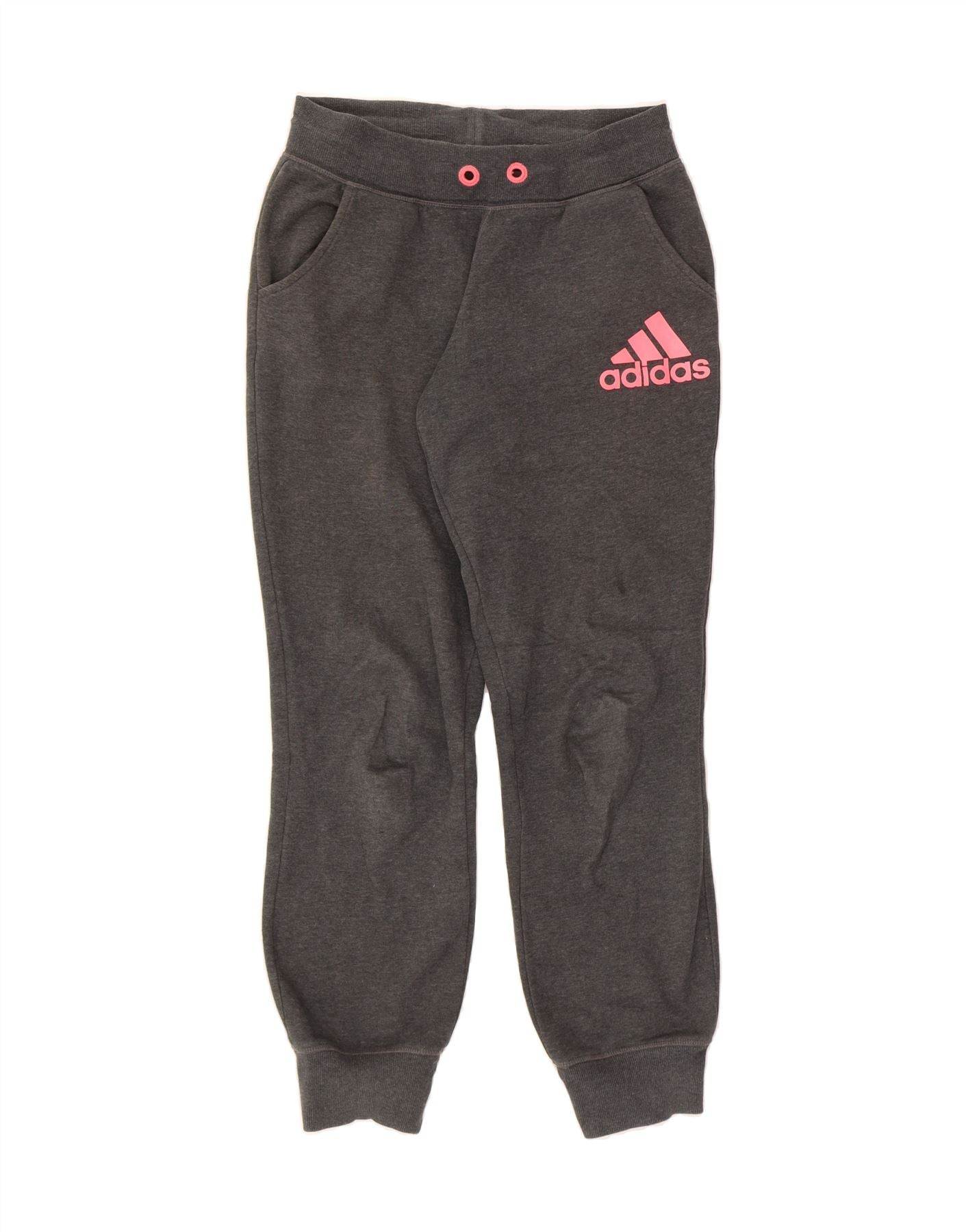 Pantaloni da tuta ADIDAS da donna con grafica, pantaloni da jogging, taglia  UK 8/10, grigio piccolo