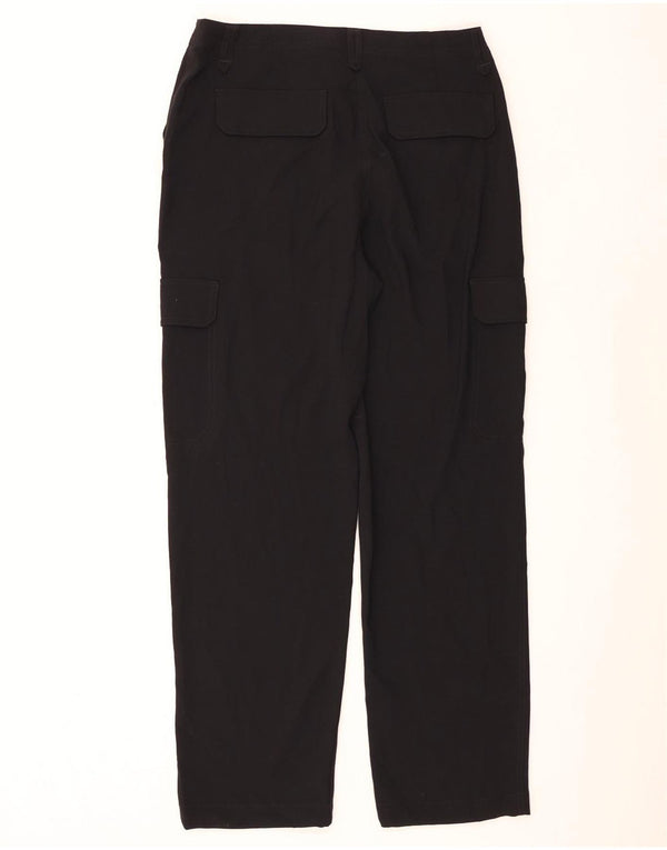 Marks & Spencer Womens Straight Cargo Trousers UK 14 Large W34 L32 Black