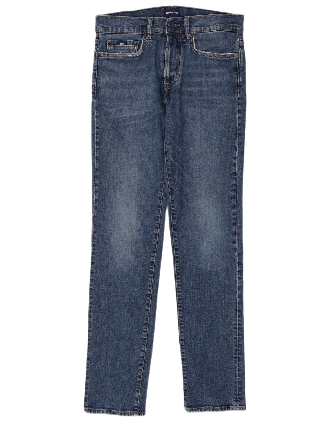 Gas Mens Slim Jeans W31 L34 Blue Cotton