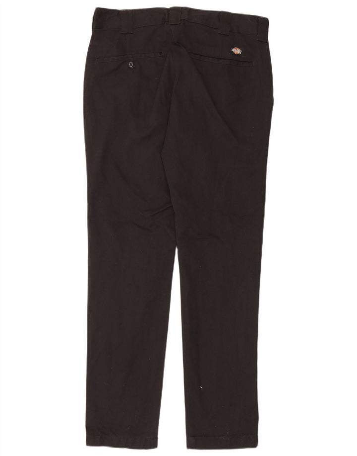 Dickies Mens Slim Fit Chino Trousers W32 L32 Black Polyester