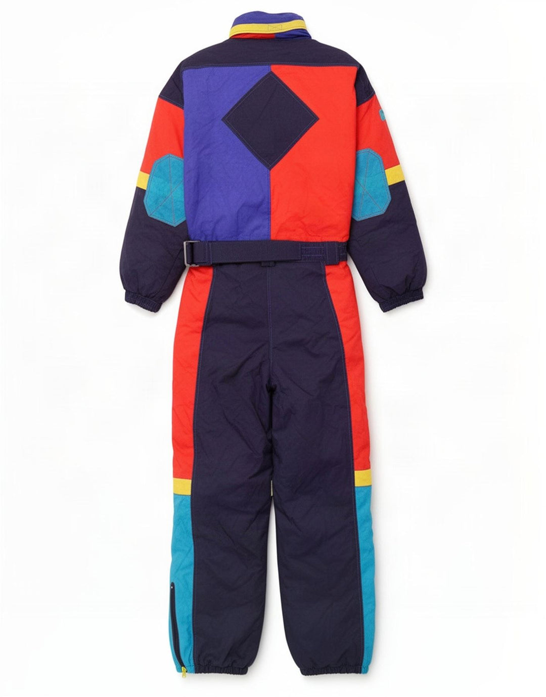 Vintage Boys Ski Jumpsuit 13-14 Years Navy Blue Colourblock Polyester