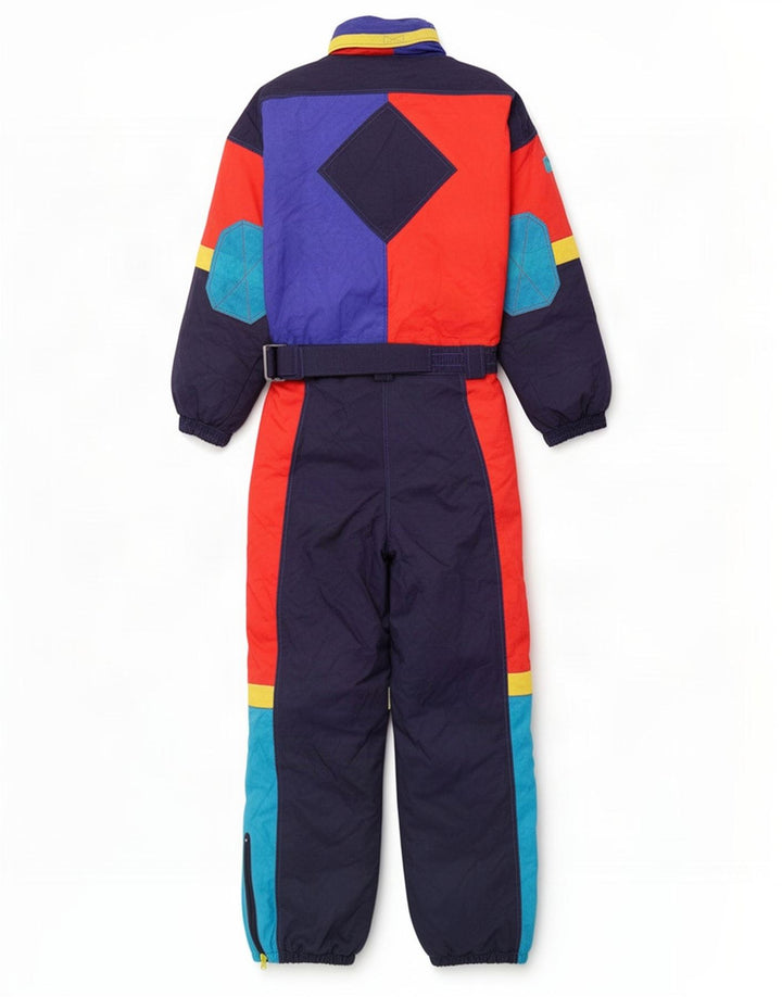 Vintage Boys Ski Jumpsuit 13-14 Years Navy Blue Colourblock Polyester