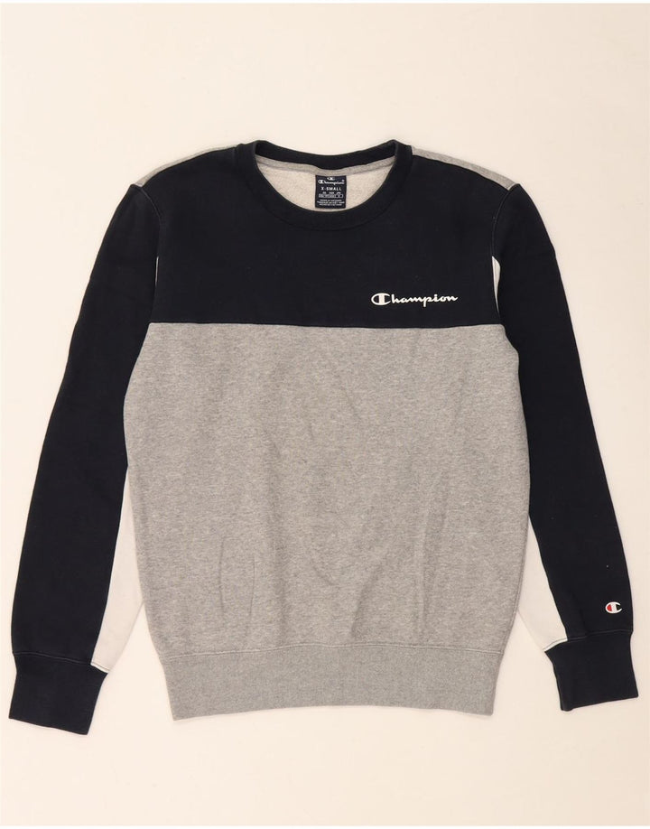 Champion Mens Sweatshirt Jumper XS Multicoloured Colourblock Cotton