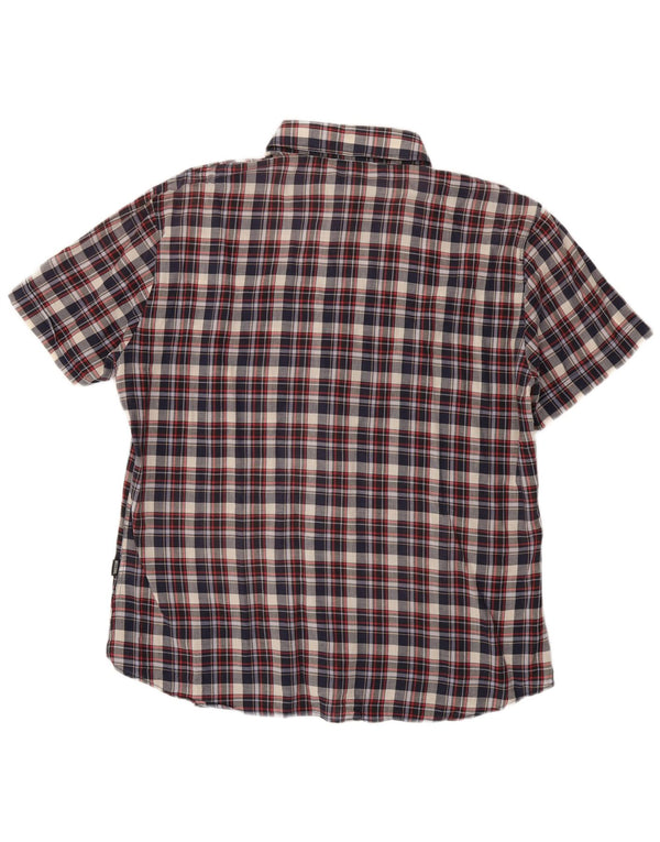 Moschino Mens Short Sleeve Shirt 3XL Navy Blue Check