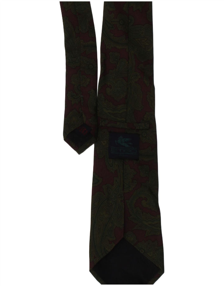 Etro Mens Tie One Size Khaki Paisley Silk