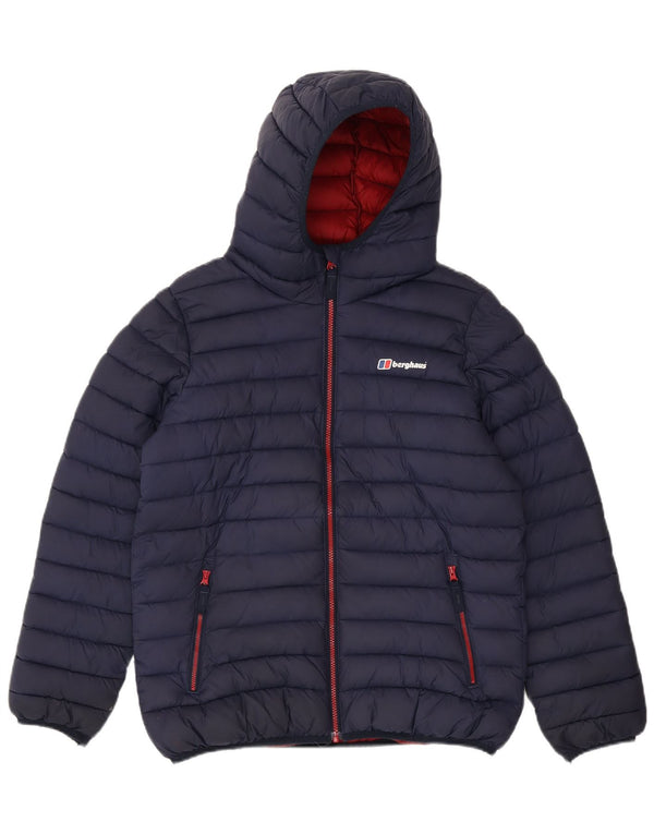 Berghaus Boys Hooded Padded Jacket 14-15 Years Navy Blue Polyester