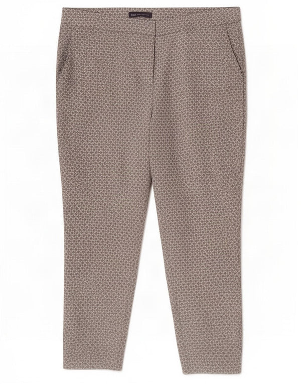 Marks & Spencer Womens Cropped Trousers UK 16 Large W36 L25 Grey Geometric