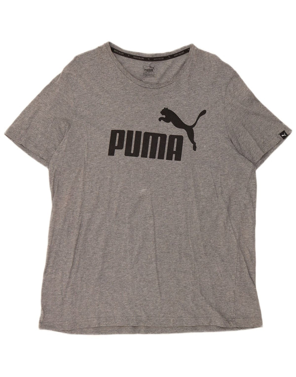 Puma Mens Graphic T-Shirt Top 2XL Grey Flecked Cotton