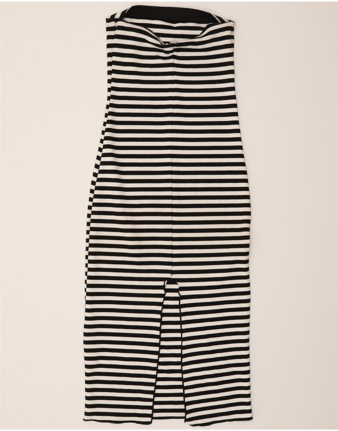 Zara Womens Strapless Dress UK 8 Small Black Striped