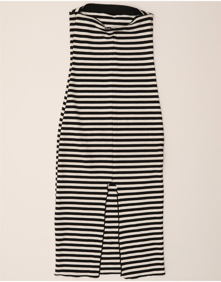 Zara Womens Strapless Dress UK 8 Small Black Striped