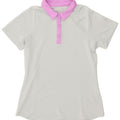 NIKE Womens Dri Fit Polo Shirt UK 12 Medium Grey | Vintage Nike | Thrift | Second-Hand Nike | Used Clothing | Messina Hembry 