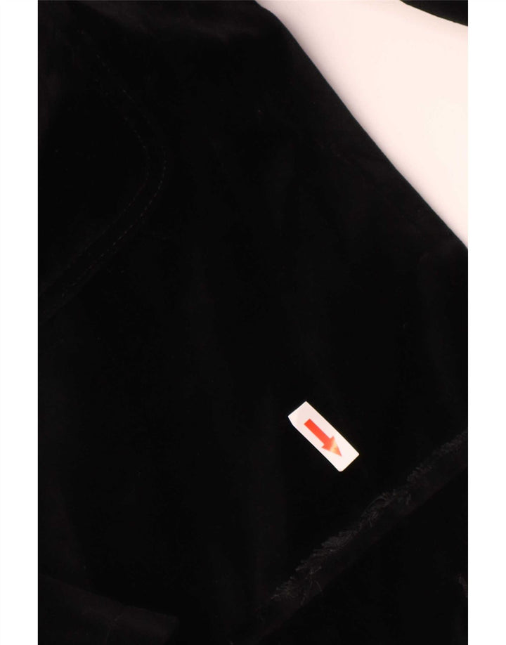 Vintage Mens Velvet Utility Jacket IT 46 Small Black Cotton