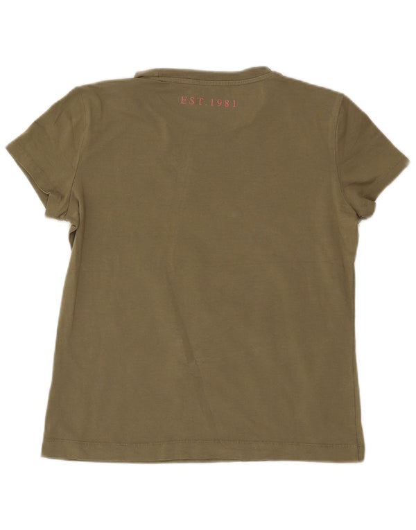 Guess Womens Graphic T-Shirt Top UK 18 XL Khaki