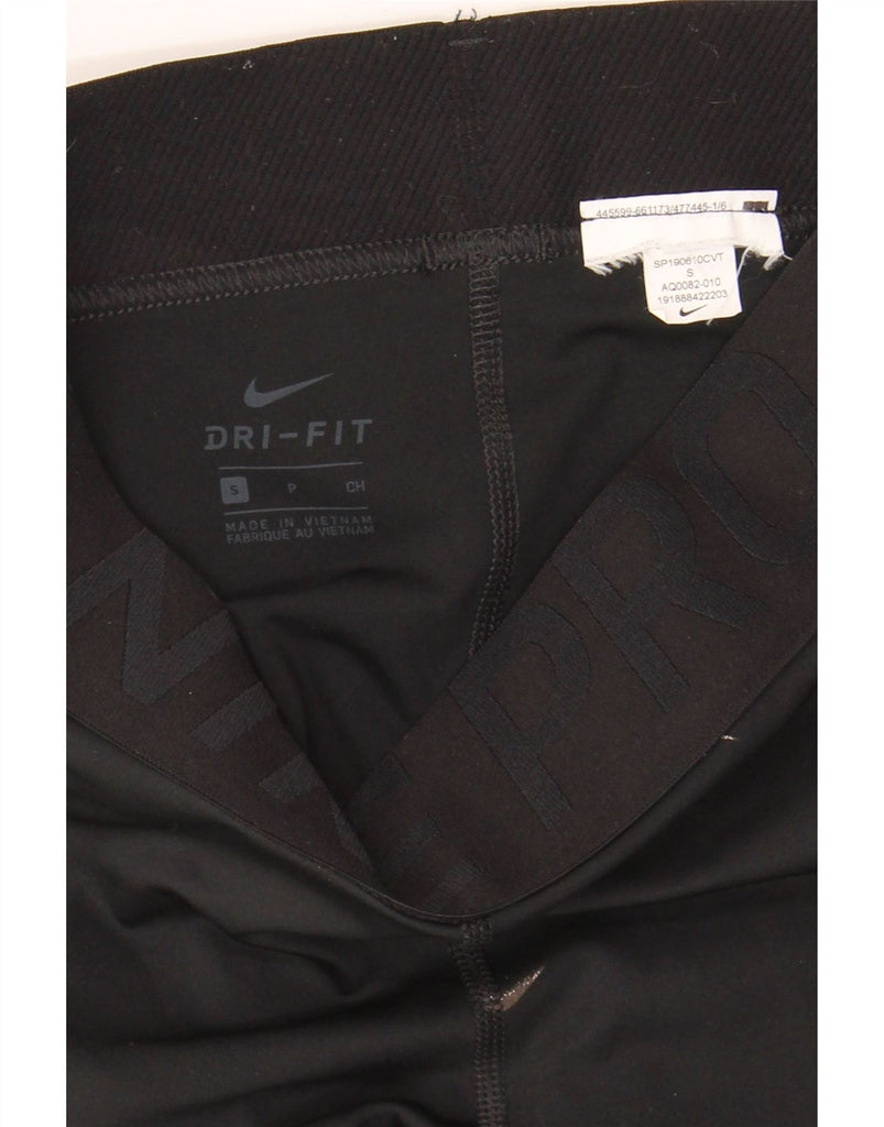 NIKE Womens Dri Fit Graphic Leggings UK 10 Small  Black Vintage Nike and Second-Hand Nike from Messina Hembry 