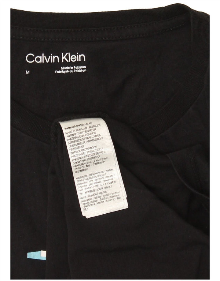 Calvin Klein Mens Graphic T-Shirt Top Medium Black Cotton