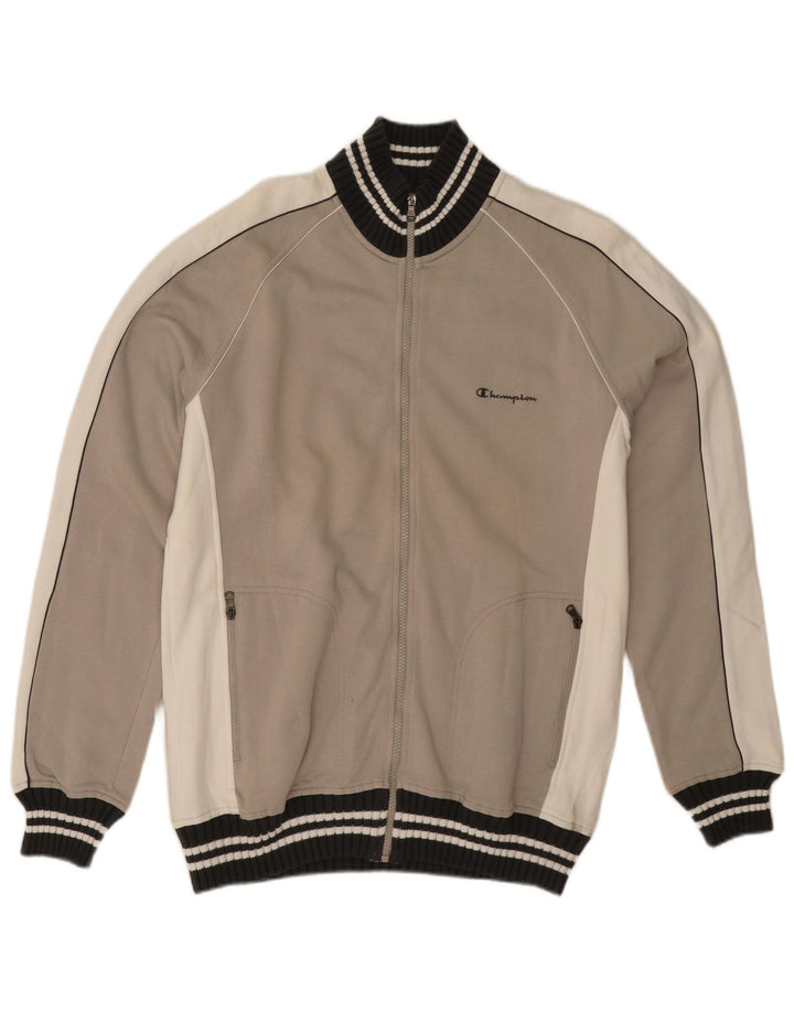 Champion Mens Tracksuit Top Jacket XL Grey Colourblock Cotton
