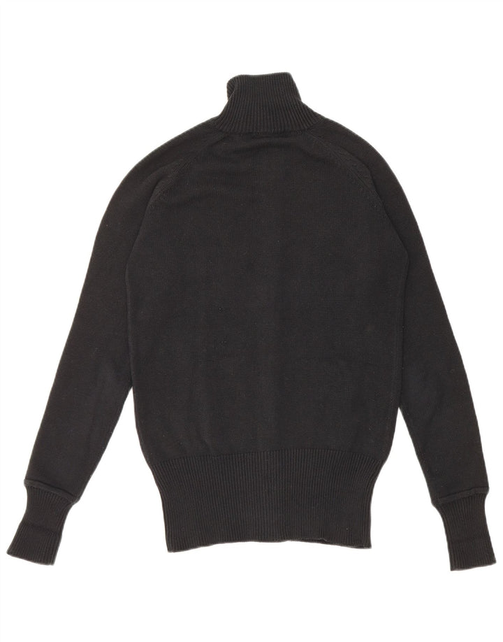 Zara Womens Cardigan Sweater UK 12 Medium Black Cotton