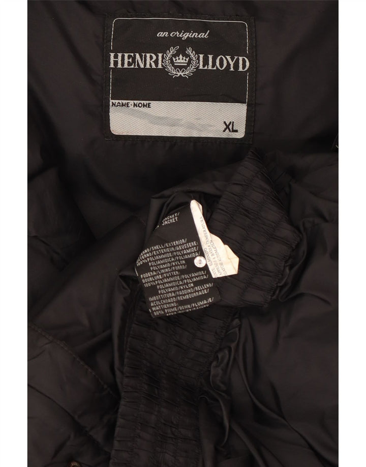 Henri Lloyd Mens Hooded Padded Jacket UK 42 XL Black Polyamide