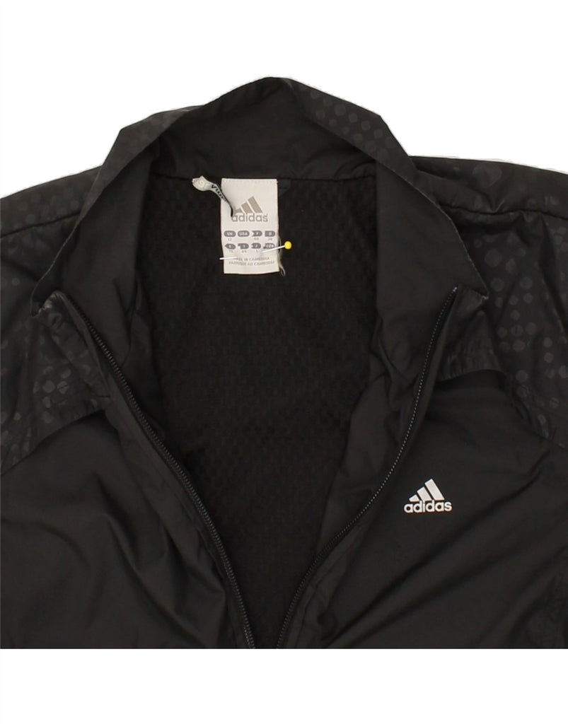 ADIDAS Womens Rain Jacket UK 12 Medium Black Polyester Vintage Adidas and Second-Hand Adidas from Messina Hembry 