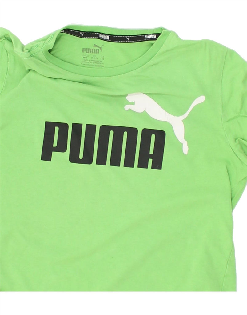 PUMA Boys Graphic T-Shirt Top 11-12 Years Green | Vintage Puma | Thrift | Second-Hand Puma | Used Clothing | Messina Hembry 